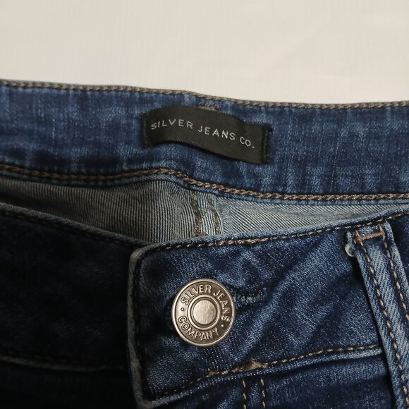 Silver Jeans Suki Slim Boot Women's W32/L33 Mid Rise Embroidered stretch indigo - Picture 7 of 9